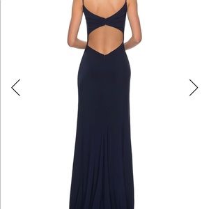La Femme Navy Prom Dress - 0
